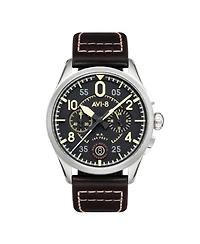 Avi-8 Men's Spitfire Lock Chronograph Leather Strap Watch