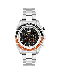 Avi-8 Men's Hawker Hunter Atlas Dual-Time Chronograph Solid Stainless Steel Bracelet Watch