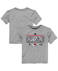 Nike Toddler Heather Gray Kansas City Chiefs 2024 Afc Champions Locker Room Trophy Collection T-Shirt