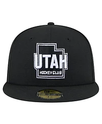 New Era Men's Black Utah Hockey Club State Shape 1st Season 59FIFTY Fitted Hat