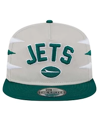 New Era Men's Stone/Green New York Jets Athletic Golfer Snapback Hat