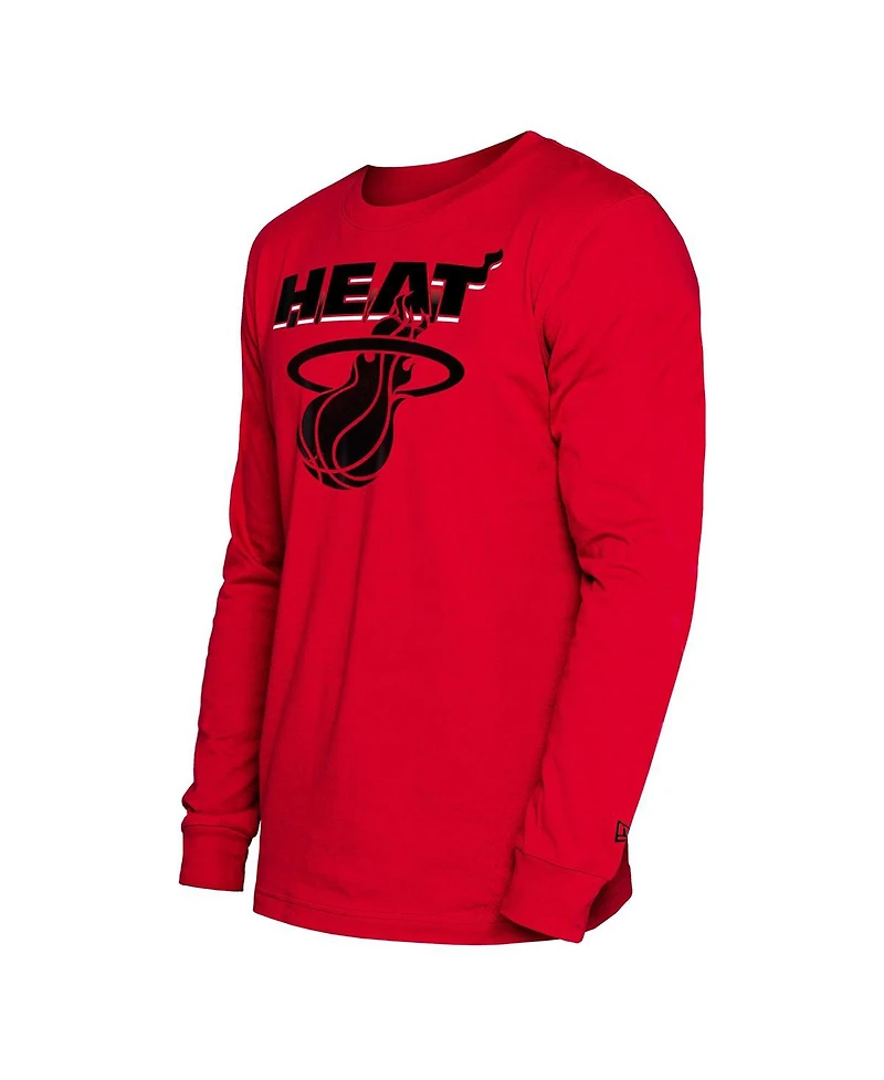 New Era Men's Red Miami Heat 2024/25 City Edition Long Sleeve T-Shirt