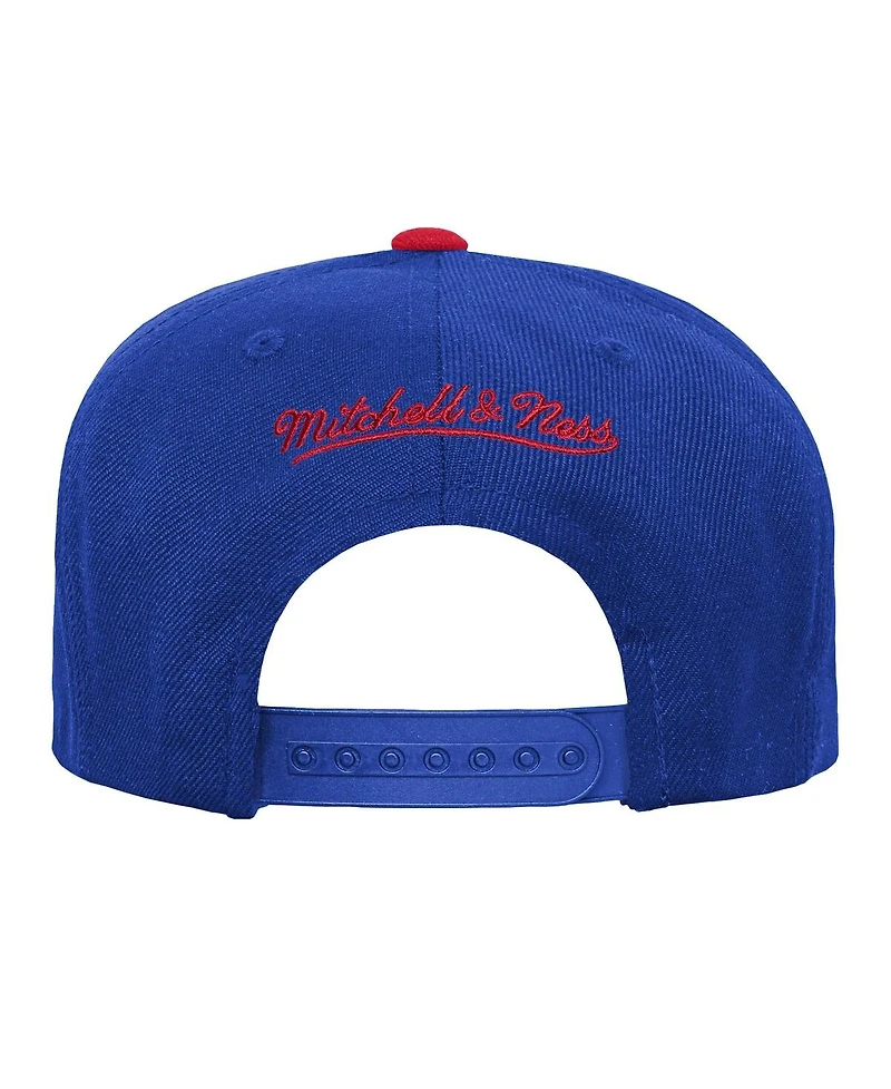 Mitchell & Ness Big Boys and Girls Blue/Red Sacramento Kings Team Logo Two-Tone Flatbrim Snapback Hat