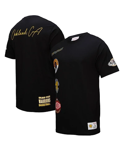 Mitchell & Ness Men's Black Golden State Warriors Black Out Collection Vintage Premium T-Shirt