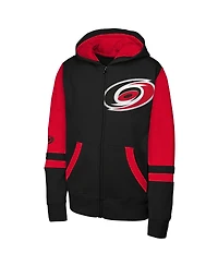 Outerstuff Big Boys and Girls Black Carolina Hurricanes Face Off Full-Zip Hoodie