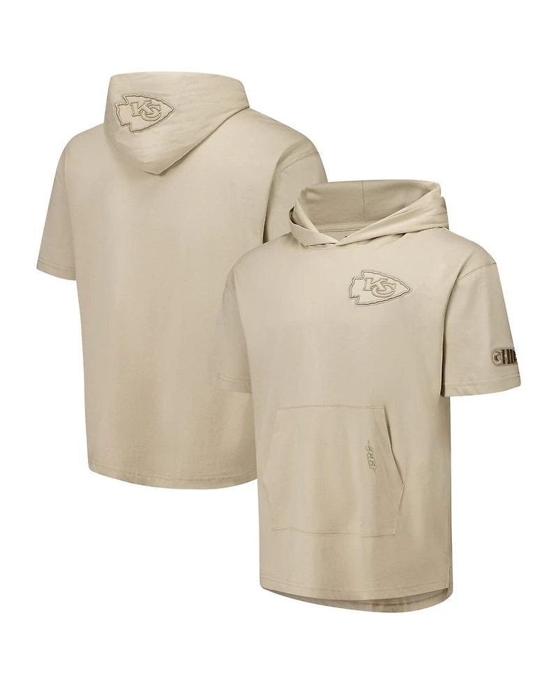Pro Standard Men's Tan Kansas City Chiefs Neutrals Capsule Short Sleeve Pullover Hoodie