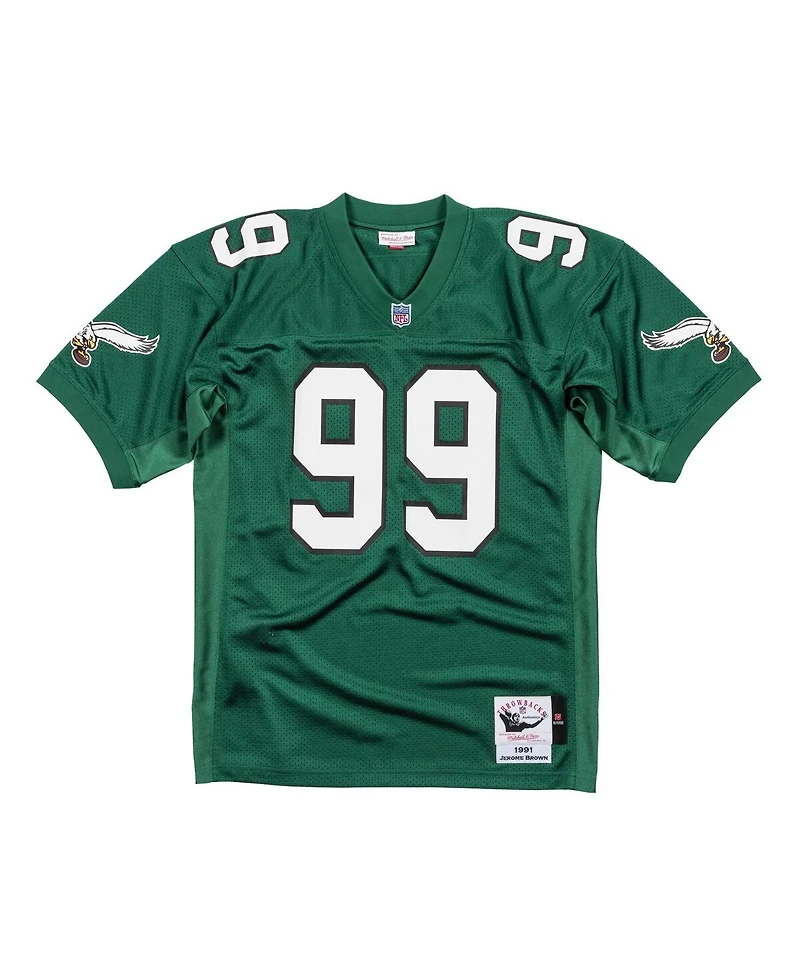 Mitchell & Ness Men's Jerome Brown Kelly Green Philadelphia Eagles 1991 Authentic Jersey