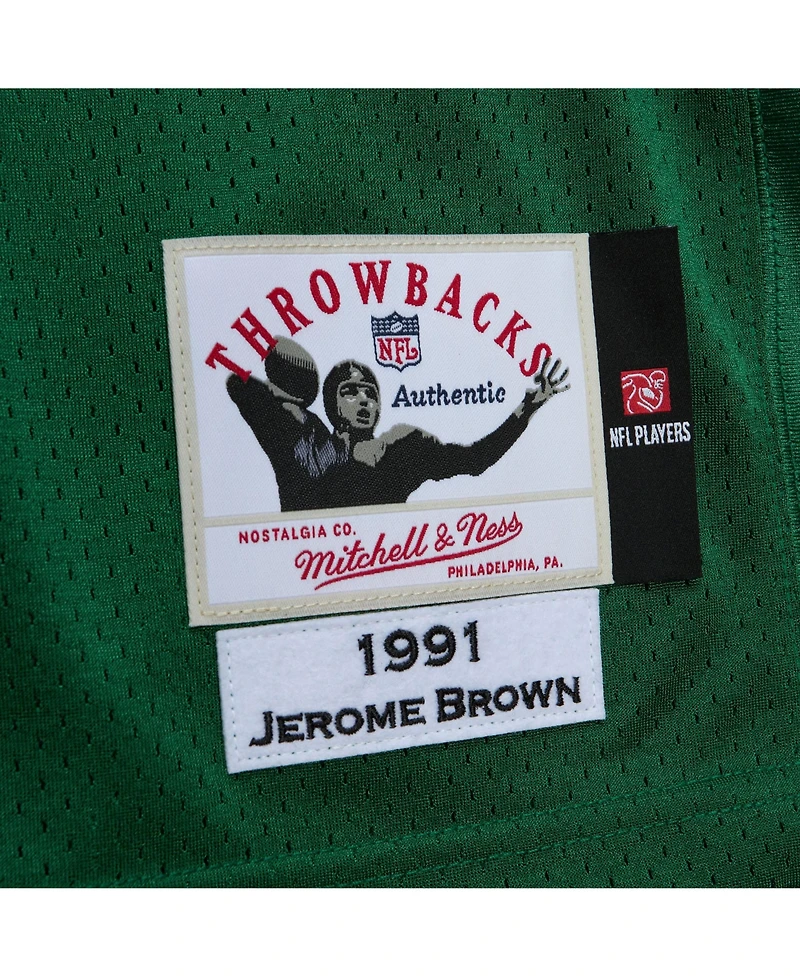 Mitchell & Ness Men's Jerome Brown Kelly Green Philadelphia Eagles 1991 Authentic Jersey