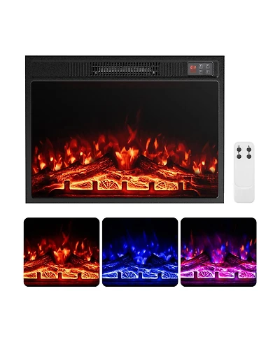 Electric Fireplace Insert Heater with Adjustable Flame Color for Customized Warmth and Ambiance