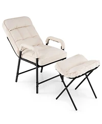 Modern Accent Chair with Ottoman and Adjustable Backrest for Comfortable and Stylish Seating