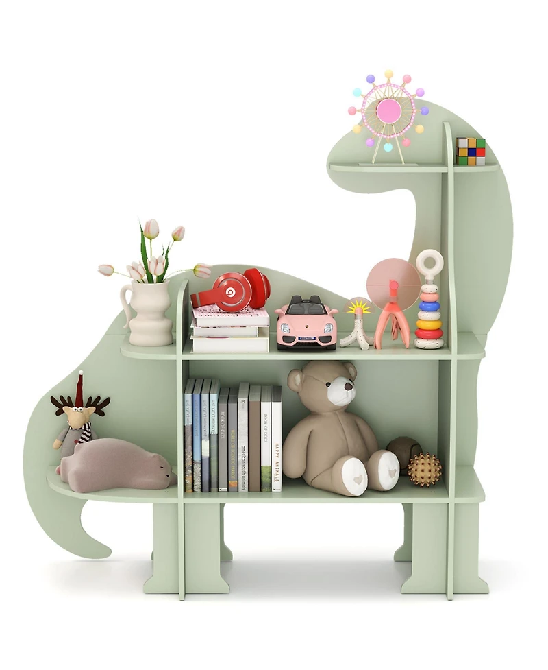 3-Tier Dinosaur Kids Bookshelf for Children, Perfect for Storing Books and Toys in a Fun Design
