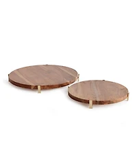 Cherie Round Stand Serving Boards Set of 2