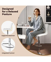 Modern Swivel Bar Stools Set of with Heavy-duty Metal Base & Footrest Back