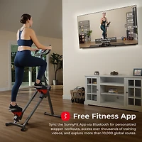 Sunny Health & Fitness Smart Foldable Stair Stepper, Vertical Climber Cardio Exercise Machine with Free SunnyFit App via Bluetooth