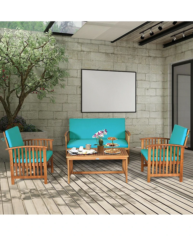 4-Piece Patio Furniture Set Comfortable and Stylish Outdoor Seating for Your Garden or Patio