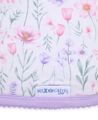 Max & Olivia Newborn Girls Print Reversible Swaddle Blanket