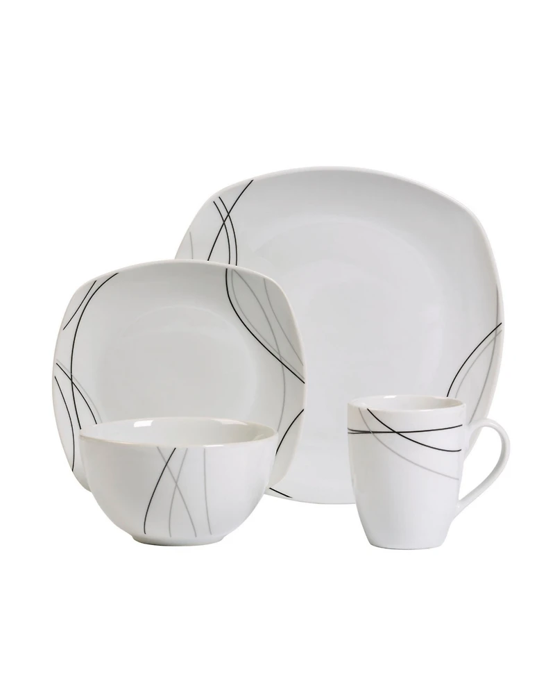 Tabletops Unlimited Alec Ash White 16 Pc. Dinnerware Set, Service for 4
