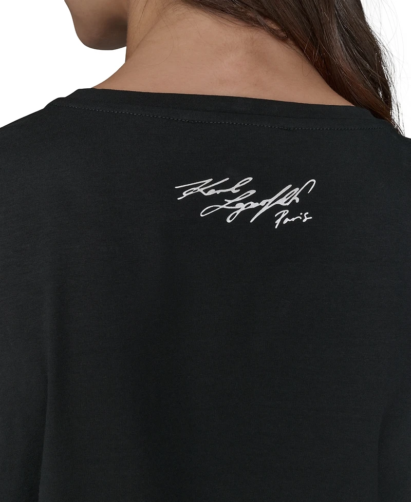 Karl Lagerfeld Paris Women's Graphic Crewneck T-Shirt
