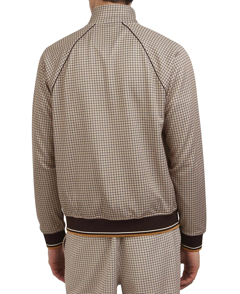 Ben Sherman Men's Regular-Fit Houndstooth Check Full-Zip Track Jacket