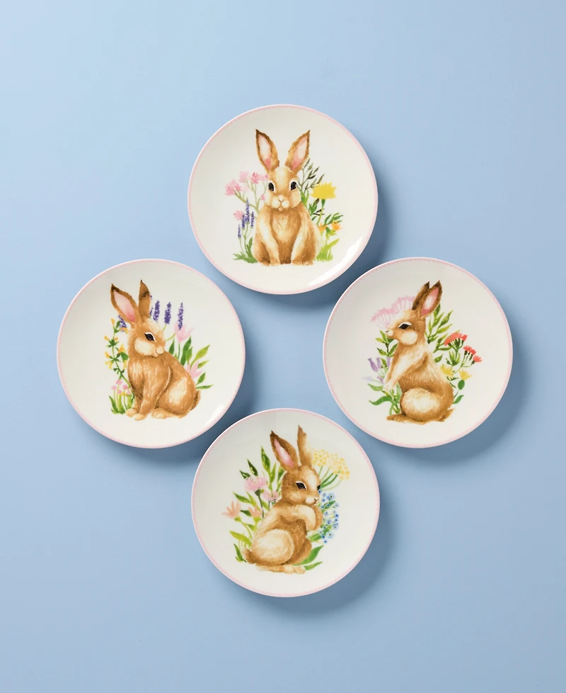 Lenox Wicker Creek Bunny Accent Plates, Set of 4