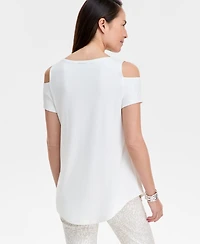 Jm Collection Women's Short-Sleeve Cold-Shoulder Top, Created for Macy's