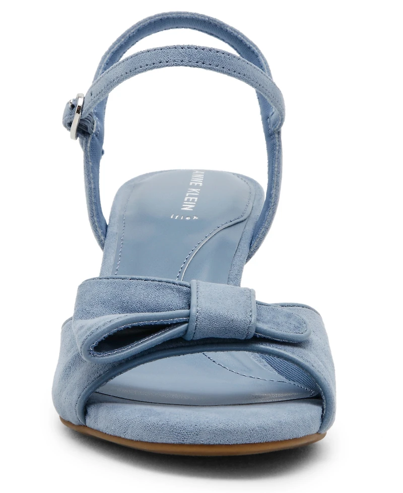 Anne Klein Women's Rosy Bow Block Heel Dress Sandals