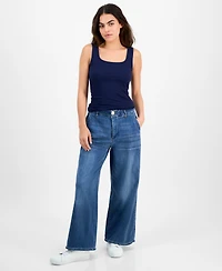 Democracy Petite "Ab"solution Skyrise Wide-Leg Jeans