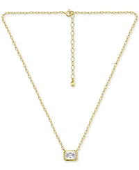 Giani Bernini Cubic Zirconia Bezel Set Solitaire Pendant Necklace, 16" + 2" extender, Exclusively at Macy's