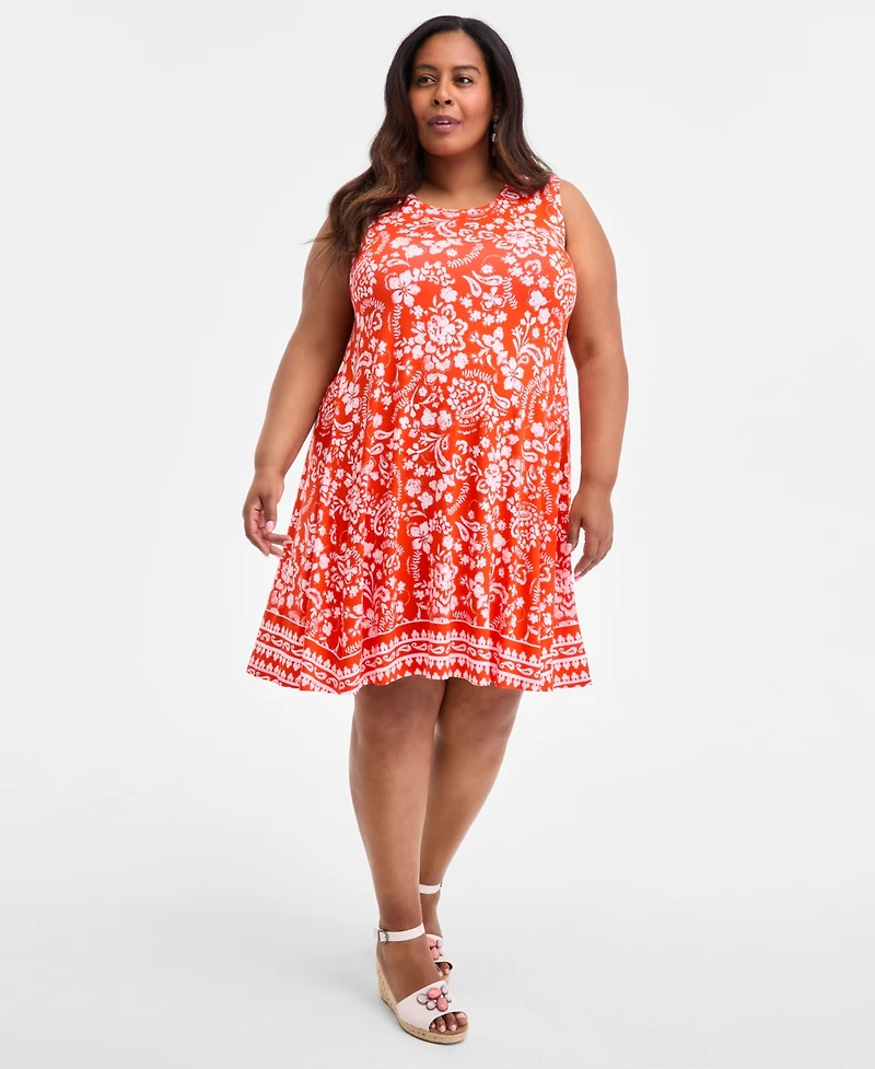 Style & Co Plus Printed Sleeveless Dress, Exclusively at Macy's