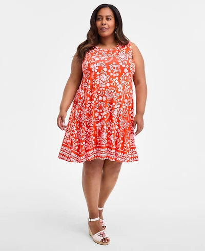 Style & Co Plus Printed Sleeveless Dress, Exclusively at Macy's