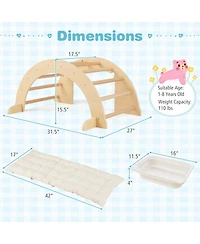 6 1 Kids Climbing Arch Playset wIth Removable Cushion and Stoppers