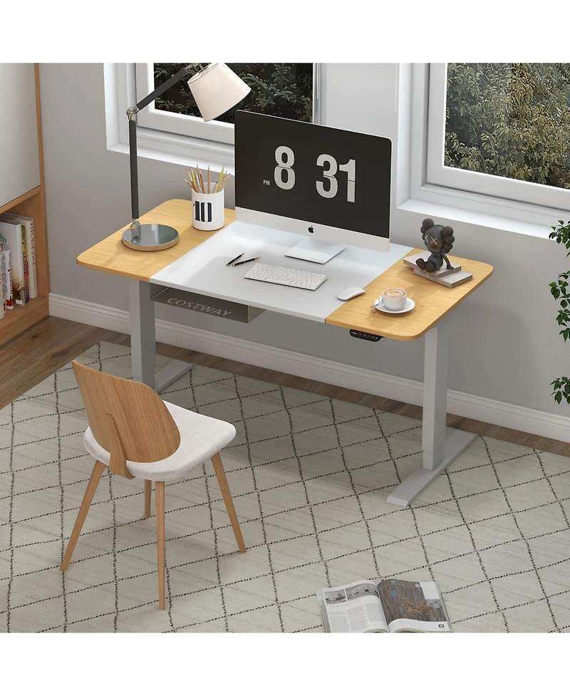 Electric Adjustable Sit-to-Stand Desk with Usb Port Ergonomic and Convenient Desk for Home Office