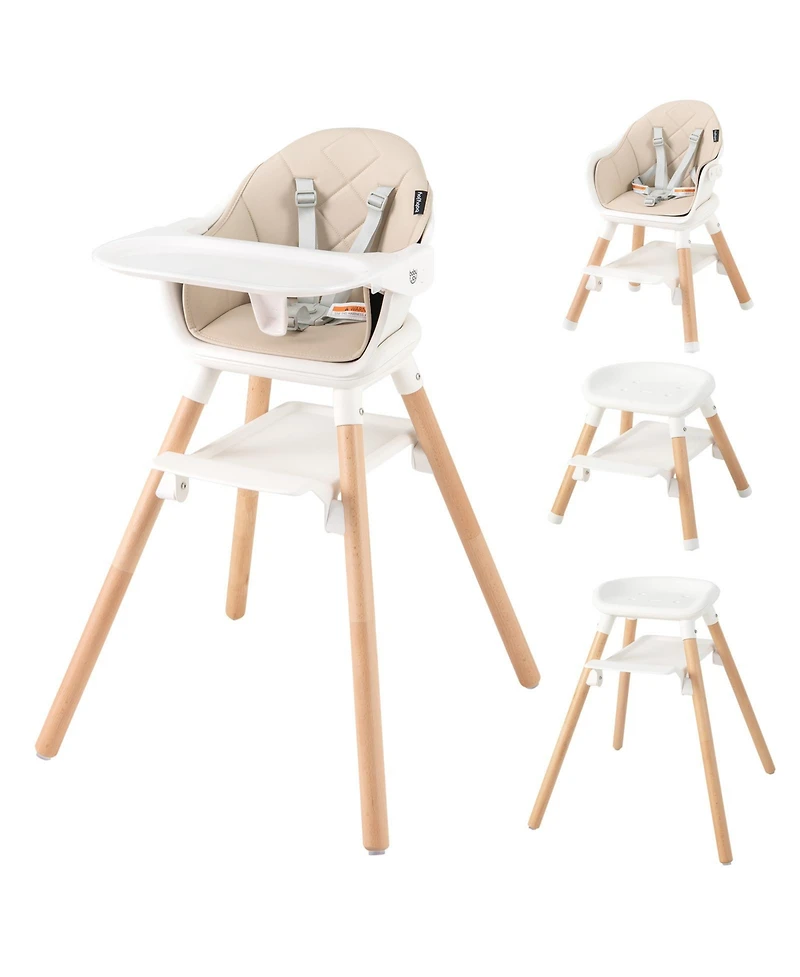 6 1 Convertible Highchair with Safety Harness and Removable Tray