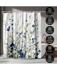 71x74 Floral Lavender Shower Curtain - 100% Polyester - Water-Resistant Bath Curtain
