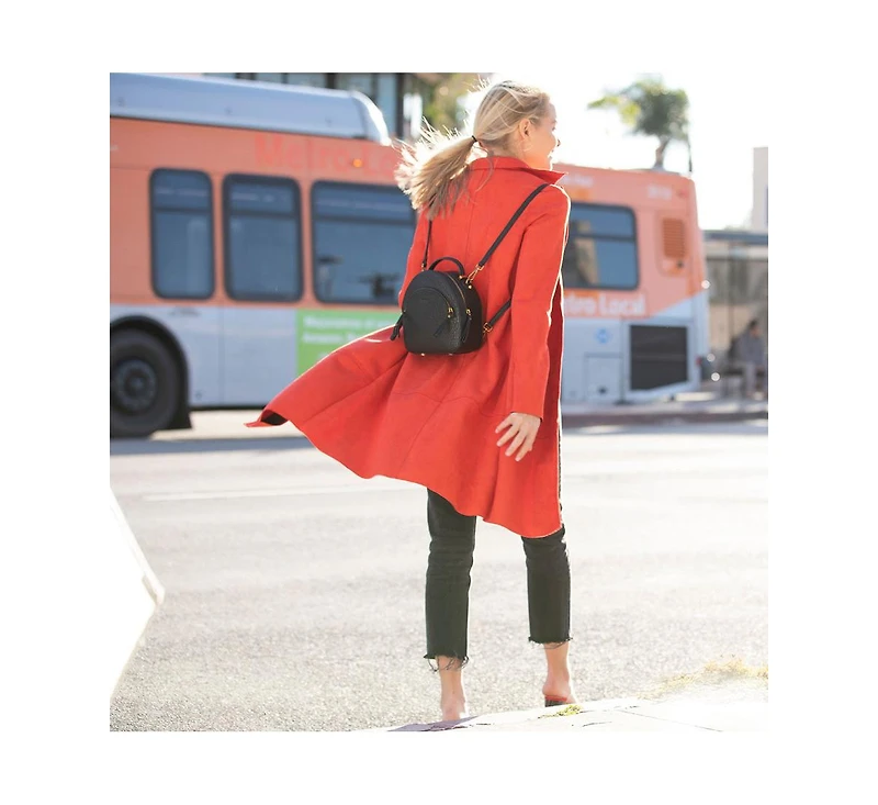 Susu Small Black Leather Backpack Purse for Women Convertible Crossbody Bag Women's Handbag