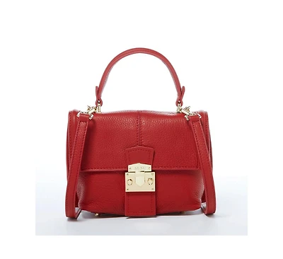 Susu Red Leather Backpack Purse for Women Convertible Crossbody Bag Pebble Texture Handbag