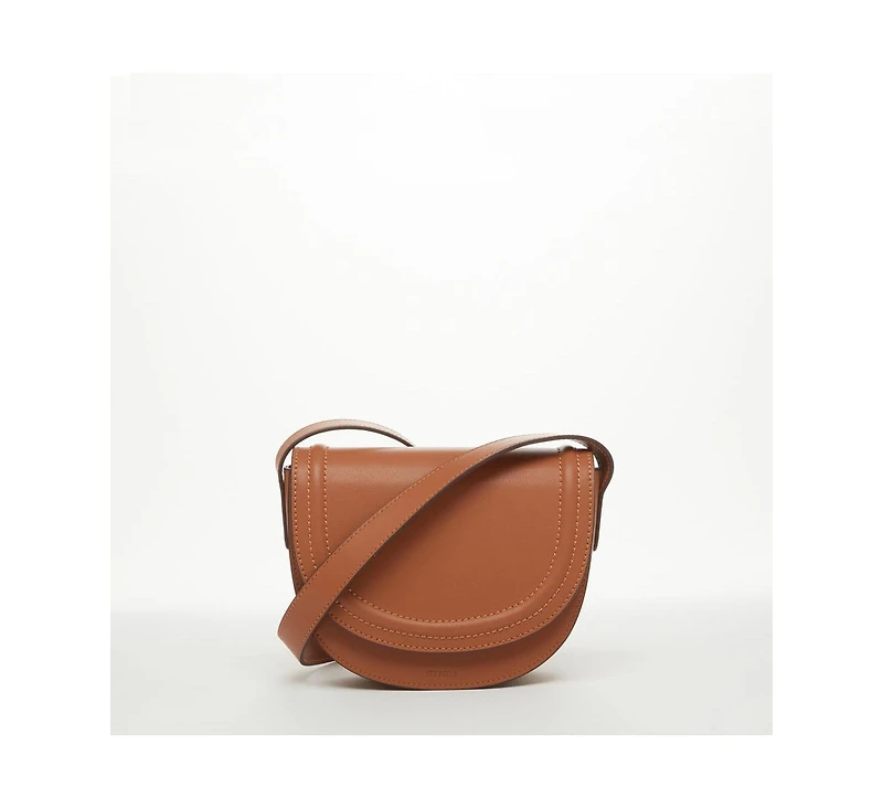 Susu Leather Saddle Bag Brown Crossbody Purse Women's Handbag
