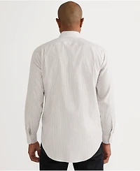 Lands' End Men's Pattern No Iron Supima Pinpoint Straight Collar Dress Shirt