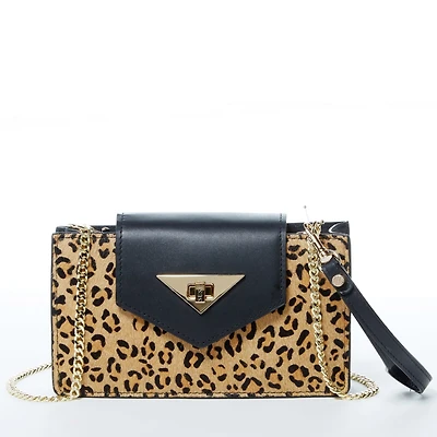Susu Mini Crossbody Purse Leopard Leather Wristlet Women's Handbag