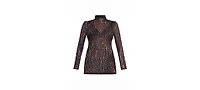 Motherhood Maternity Long Sleeve Bodycon Mesh Top
