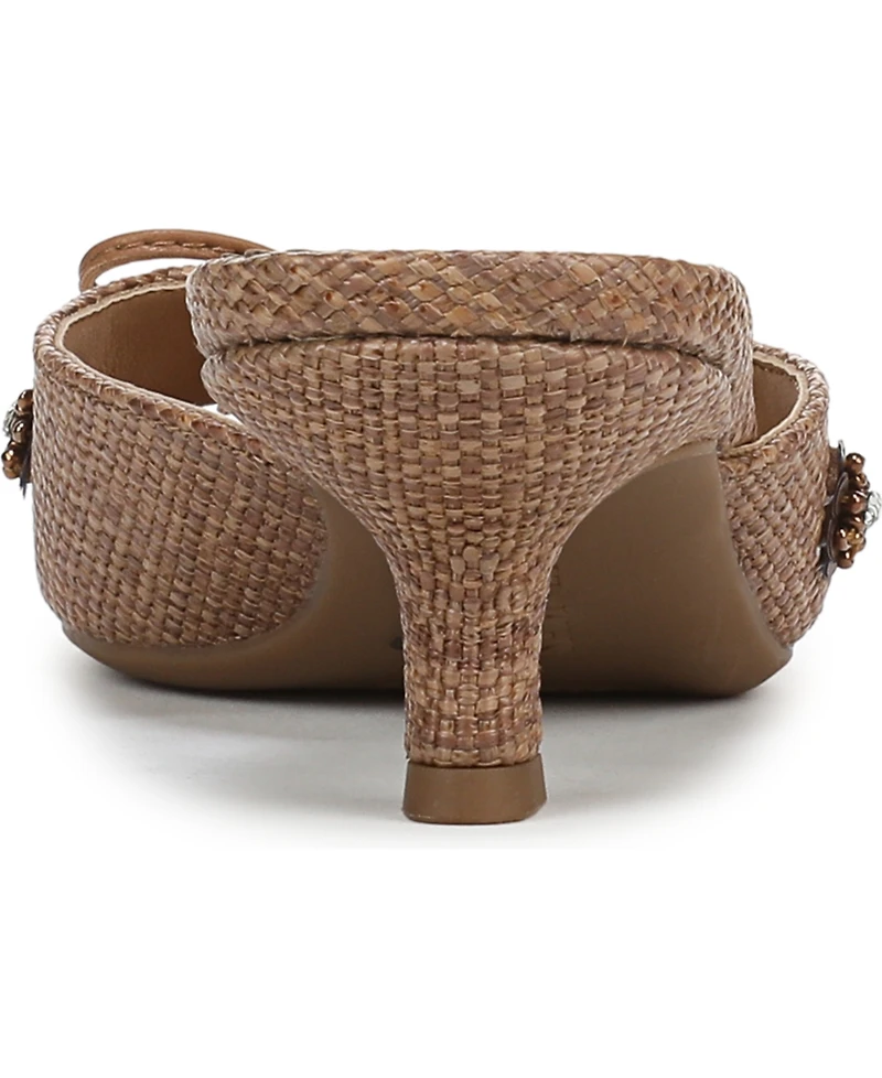 Sam and Libby Women's Ollie Fleur Flower Kitten Heel Slide Dress Sandals