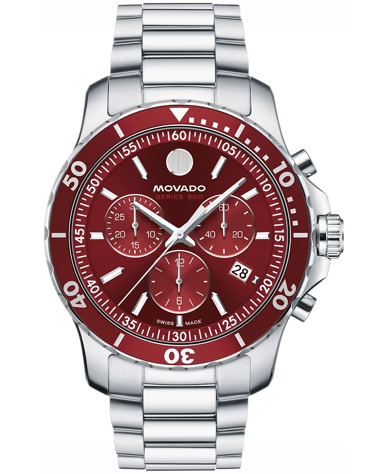 Movado Men's Series 800 Swiss Quartz Chronograph Performance Steel Watch, 42mm