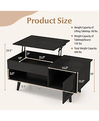 Lift-Top Coffee Table with Storage and Hidden Compartment Stylish and Functional Furniture for Living Room