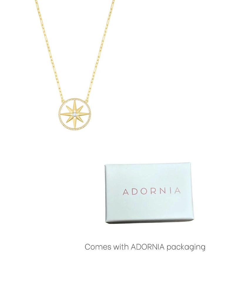 Adornia Gold Adjustable Crystal Pave Starburst Necklace