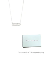 Adornia Adjustable Cultivated Pearl Pave Bar Necklace