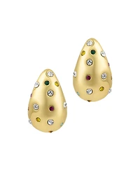 Adornia Gold Multicolor Crystal Teardrop Earrings