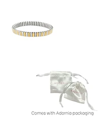 Adornia Tarnish Resistant Two-Tone Stretch Bar Bracelet