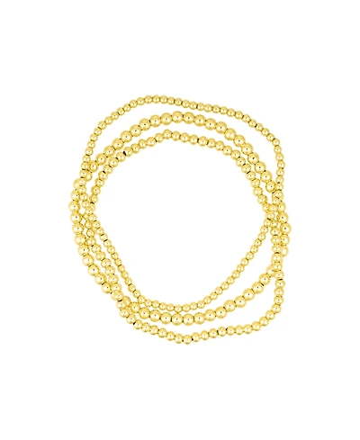 Adornia Gold Stretch Ball Bracelet Set