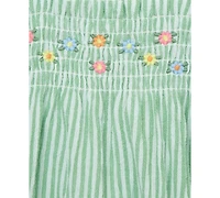 Little Me Baby Girls Cotton Striped Floral Bubble Romper & Headband, 2 Piece Set
