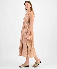 Lucky Brand Women's Printed Ruffle Sleeve Midi Dress